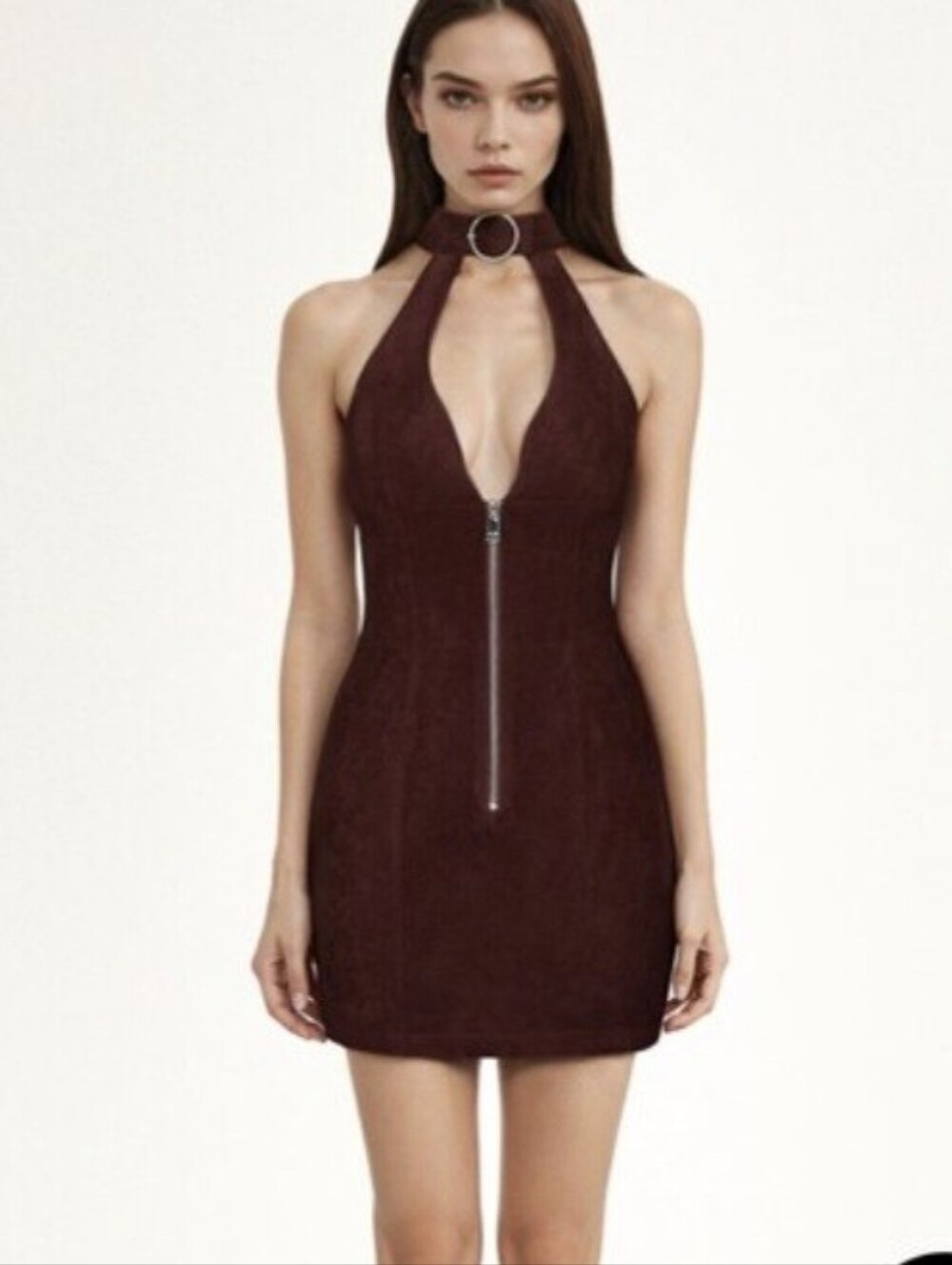 JW PEI Strapless Dress in Rich Burgundy